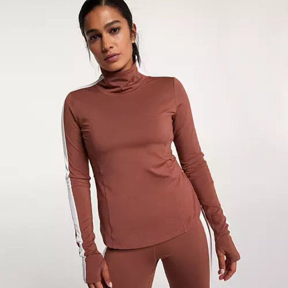 CALIA by Carrie Underwood Tops - NWT CALIA Cold Dash Cold Weather Brown Running Turtleneck Top
